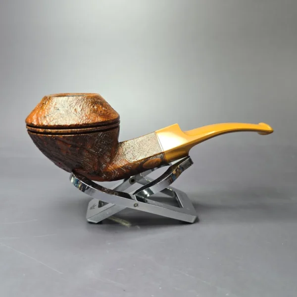 RD Pipes by Ron Powell Contast Sandblasted Bulldog Briar Pipe, New - Image 2