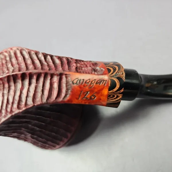 Md. Angga Rusticated Calabash w/ Cumberland Handmade Briar Pipe, New - Image 2