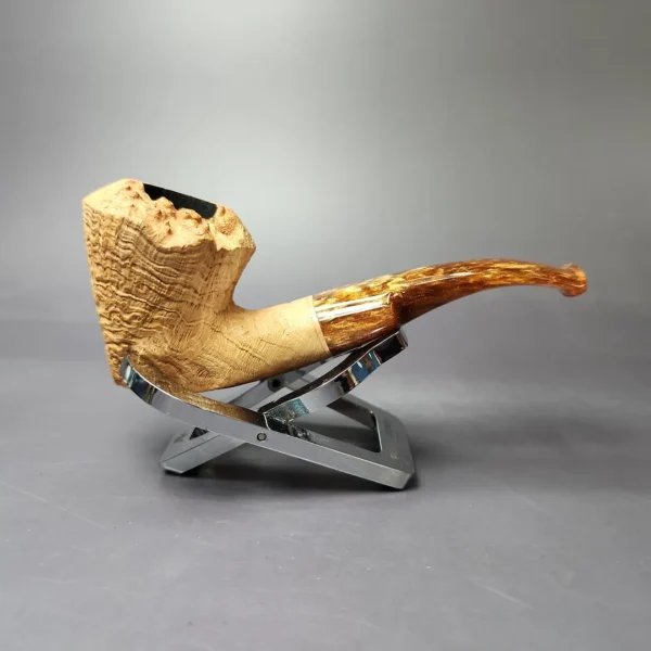 Reum Pipes Natural Sandblasted Dublin w/ Resin Stem Briar Pipe, New - Image 3