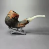 Nording C XL Partially Rusticated Bent Billiard w/ Silver Estate Briar Pipe, Unsmoked - Image 3