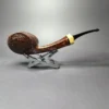 HS Studio Sandblasted Long Shank Blowfish w/ Boxwood Estate Briar Pipe, Unsmoked - Image 3