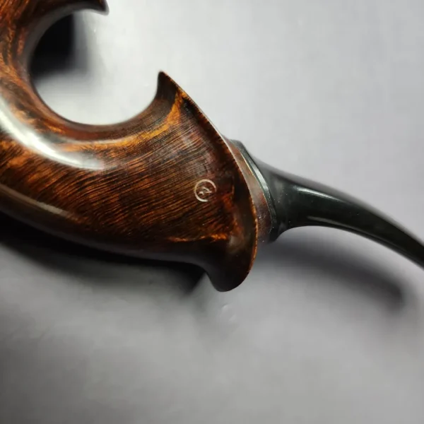 HS Studio Smooth Reverse Calabash Horn Estate Briar Pipe, Unsmoked - Image 3