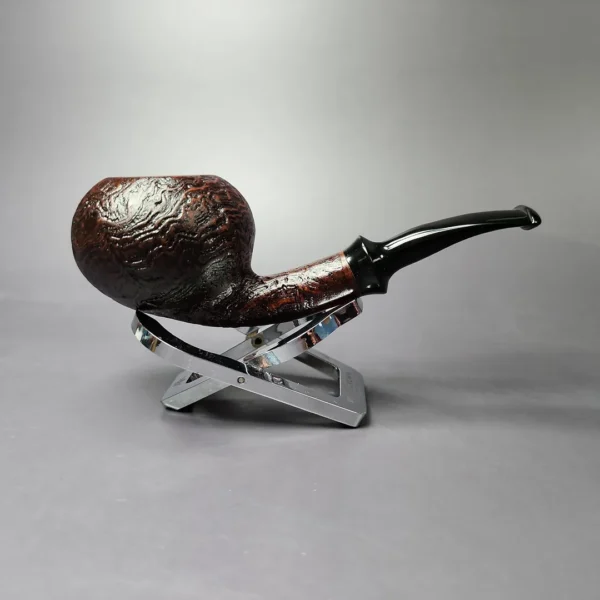 Mina Pipes Sandblasted Squat Tomato Estate Briar Pipe, Unsmoked - Image 3