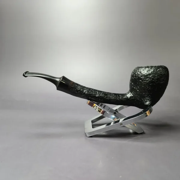 HS Studio Sandblasted Long Shank Peewit Estate Briar Pipe, Unsmoked - Image 3