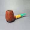 SU Pipes Sandblasted Brandy w/ Buddha Belly Bamboo Handmade Sandblasted Briar Pipe, New - Image 3