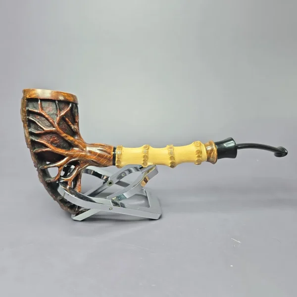 Moonlight Pipes "Radix" Pickaxe w/ Bamboo Handmade Briar Pipe, New - Image 3