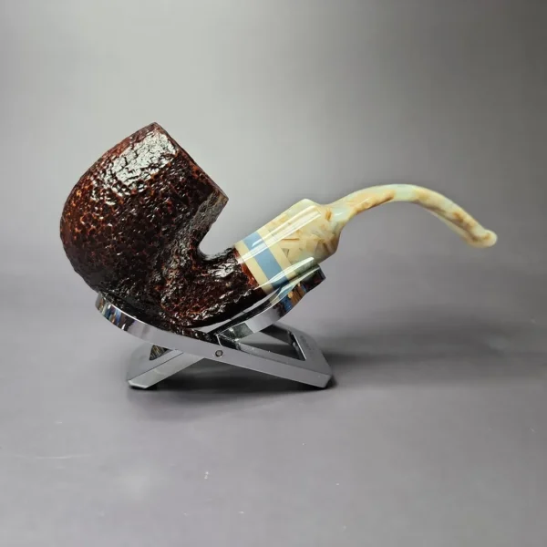 Savinelli Sasso 614 Rusticated Oom Paul Briar Pipe, New, 6mm - Image 3