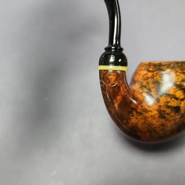 C-Pipe Smooth Nosewarmer Egg w/ Horn Handmade Briar Pipe, New - Image 3