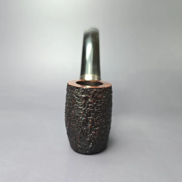 Ferndown Bark 3 Star Partially Rusticated Oom Paul w/ Silver Estate Briar Pipe, English Estates - Image 3