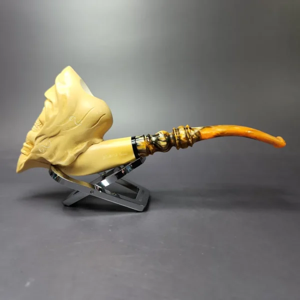 MBSD Meerschaum Masters by Kenan XL Skull Block Meerschaum Pipe, New - Image 3