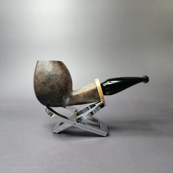 Peter Toth Contrast Sandblasted Freehand w/ Spalted Oak Handmade Briar Pipe, New - Image 3