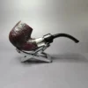 Brebbia First Sabbiata 6013 Sandblasted Bent Billiard w/ Silver Estate Briar Pipe, Italian Estates - Image 3