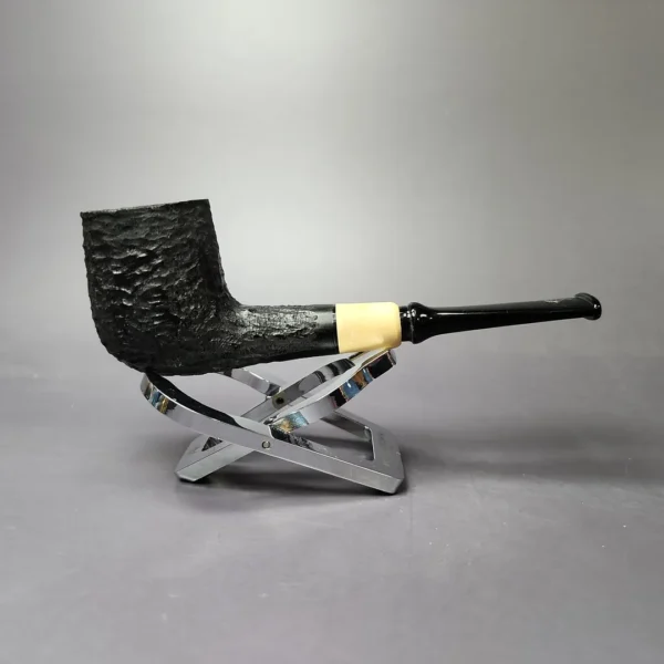 MBSD Briars by Piero Vitale Rusticated Billiard w/ Boxwood Briar Pipe, New - Image 3