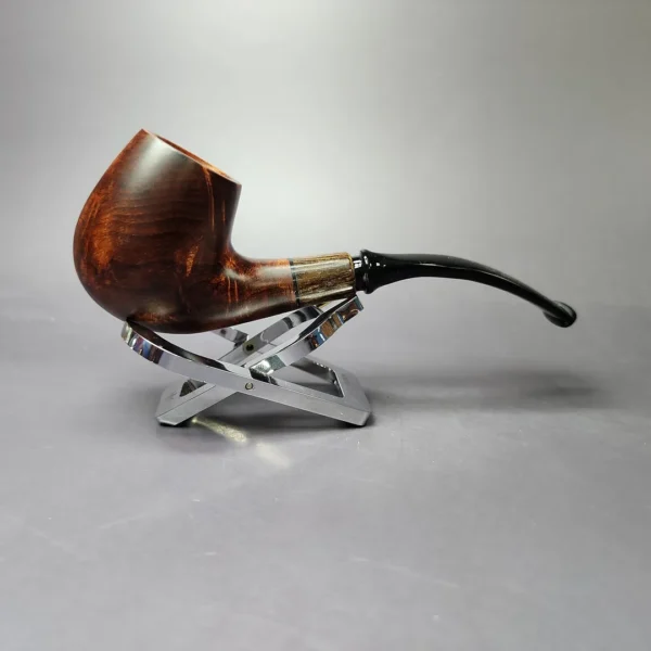 MBSD Briars by Piero Vitale Smooth Brandy w/ Zebrawood Briar Pipe, New - Image 3