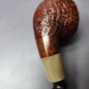 HS Studio Sandblasted Squat Rhodesian w/ Horn Estate Briar Pipe, Unsmoked - Image 3