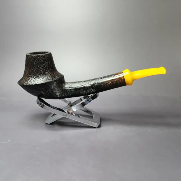 Chris Morgan Signature Sandblasted Long Shank Countryman Estate Briar Pipe, Unsmoked - Image 3