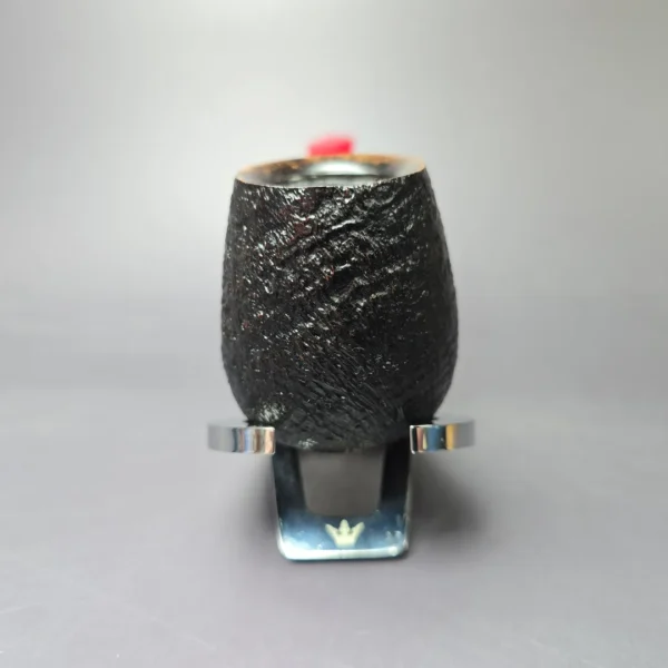 RD Pipes by Ron Powell Sandblasted Bent Brandy w/ Spalted Tamarind Briar Pipe, New - Image 3