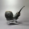 David S. Huber 2017 Sandblasted "Ivarsson Blowfish" Estate Briar Pipe, American Estates - Image 3