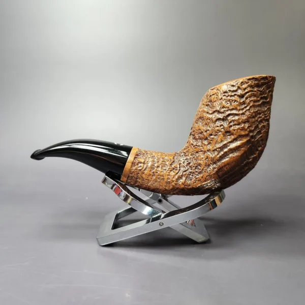 Il Ceppo Partially Sandblasted Horn Estate Briar Pipe, Italian Estates - Image 4