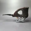 Burl King Sandblasted Magnum Freehand Estate Briar Pipe, Other Estates - Image 4