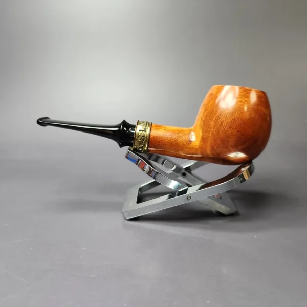 Mina Pipes Smooth Apple w/ Brass Estate Briar Pipe, Unsmoked - Image 4