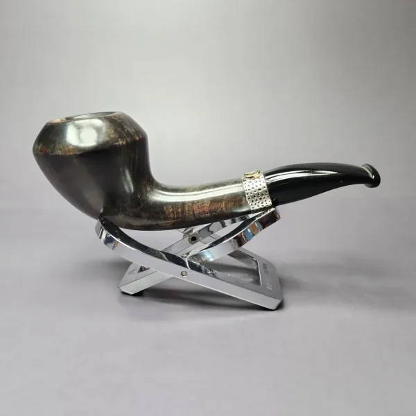 Nording Silver Classic Smooth Rhodesian Horn Estate Briar Pipe, Unsmoked - Image 4