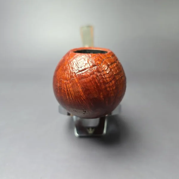 SU Pipes Contrast Sandblasted Apple w/ Bamboo Handmade Briar Pipe, New - Image 4