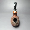 SU Pipes Denim Rusticated Mushroom w/ Ivorite & Case Handmade Briar Pipe, New - Image 4