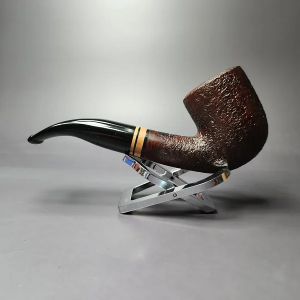 Chacom Erica 1205 Sandblasted Bent Billiard Estate Briar Pipe, Unsmoked - Image 4