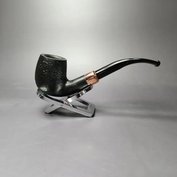 4th Generation Klassisk 401 Sandblasted Bent Billiard Estate Briar Pipe, Unsmoked - Image 4