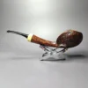 HS Studio Sandblasted Long Shank Blowfish w/ Boxwood Estate Briar Pipe, Unsmoked - Image 4