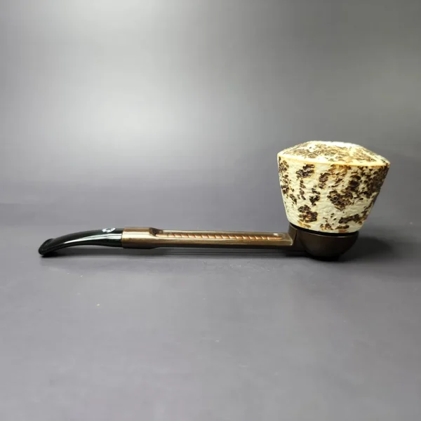 Falcon Extra with MBSD Meerschaum Rustic Dublin Block Meerschaum Bowl Pipe, New - Image 4