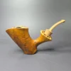 SU Pipes Golden Sandblasted Freehand Handmade Sandblasted Briar Pipe, New - Image 4