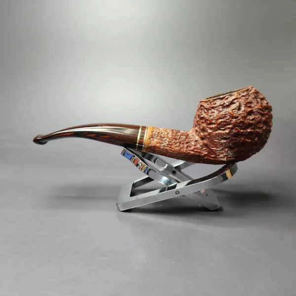 Savinelli Mediterranea 673 KS Rusticated Bulldog Estate Briar Pipe, Italian Estates - Image 4