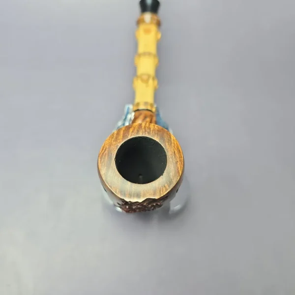Moonlight Pipes "Radix" Pickaxe w/ Bamboo Handmade Briar Pipe, New - Image 4