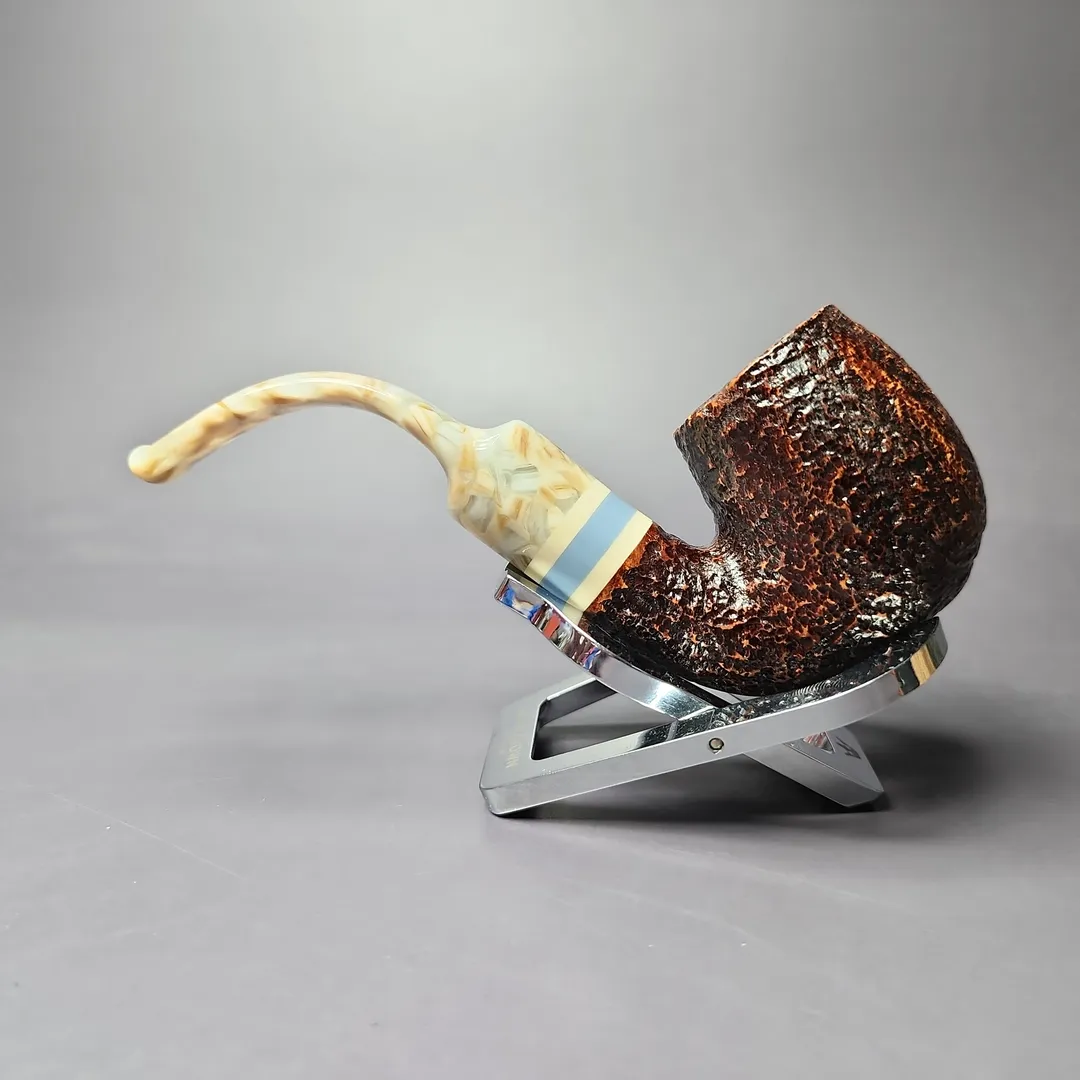 Savinelli Sasso 614 Rusticated Oom Paul Briar Pipe, New, 6mm - Image 4