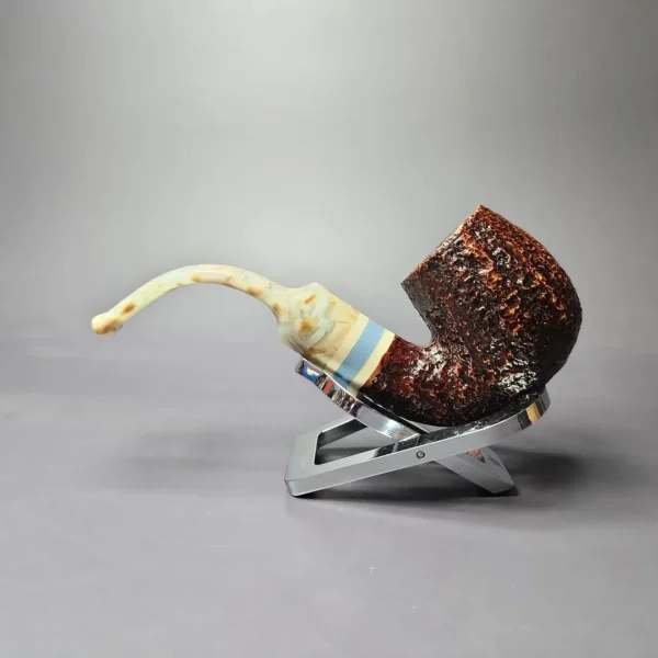 Savinelli Sasso 614 Rusticated Oom Paul Briar Pipe, New, 6mm - Image 4