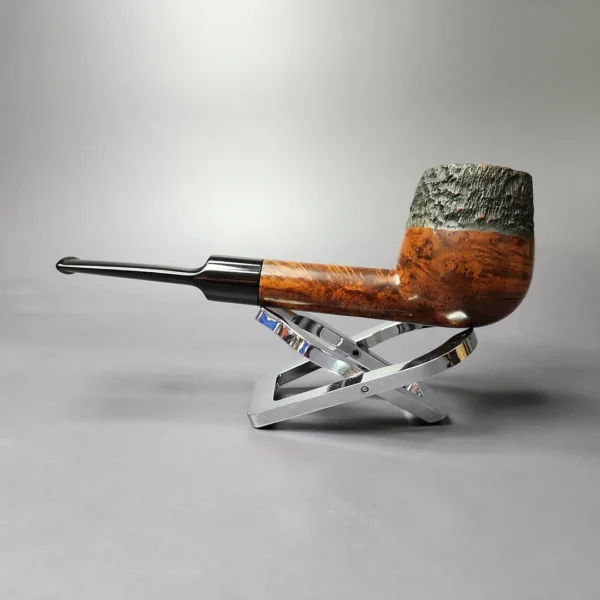 WO Larsen Partially Rusticated Brandy Estate Briar Pipe, Danish Estates - Image 4