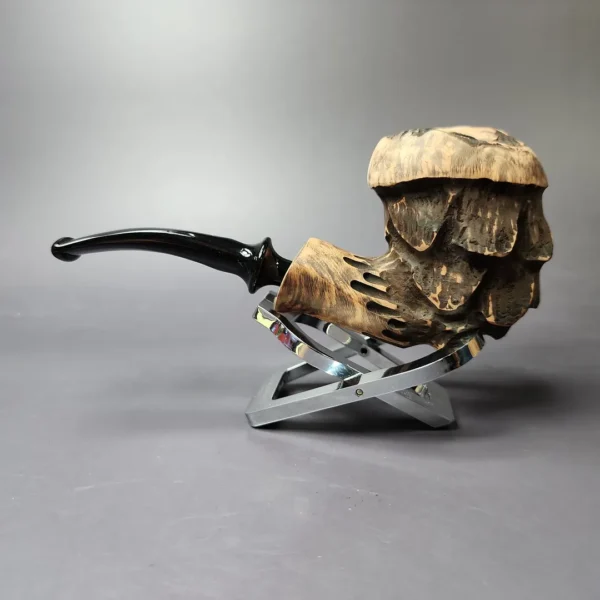 Nording Spruce Matte Partially Rusticated Freehand Estate Briar Pipe, Unsmoked - Image 4