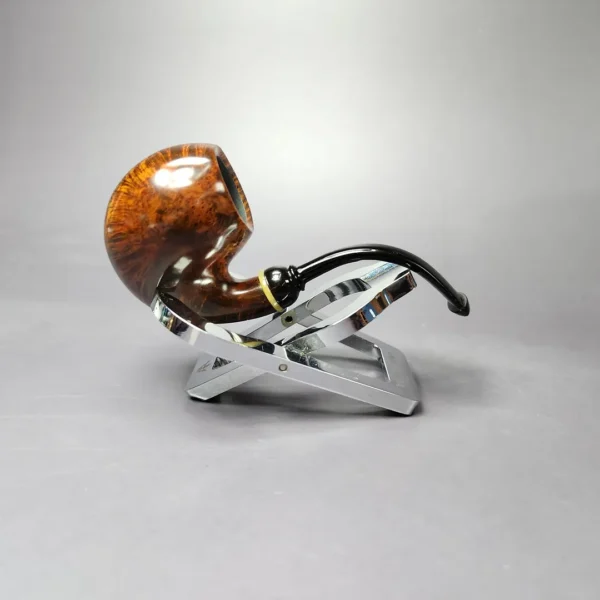 C-Pipe Smooth Nosewarmer Egg w/ Horn Handmade Briar Pipe, New - Image 4