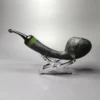 HS Studio Sandblasted Long Shank Acorn w/ Ebonite Estate Briar Pipe, Unsmoked - Image 4