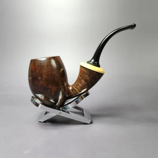 HS Studio Smooth Reverse Calabash Fig w/ Boxwood Estate Briar Pipe, Unsmoked - Image 4