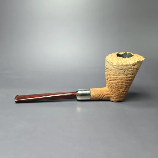 Pipe Tristan XL Natural Sandblast Dublin Sitter w/ Silver Handmade Briar Pipe, New - Image 4