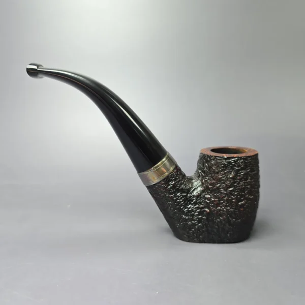 Ferndown Bark 3 Star Partially Rusticated Oom Paul w/ Silver Estate Briar Pipe, English Estates - Image 4