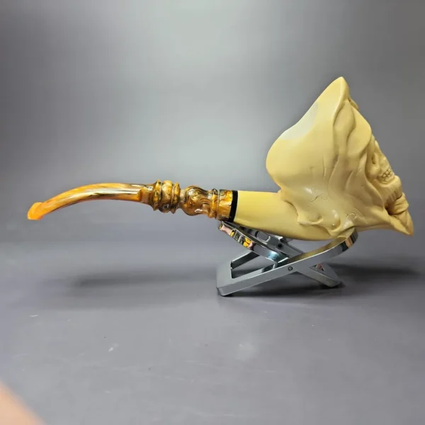MBSD Meerschaum Masters by Kenan XL Skull Block Meerschaum Pipe, New - Image 4