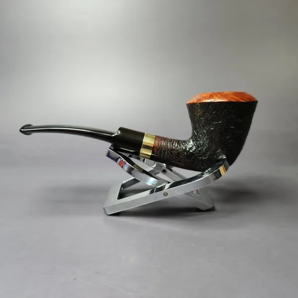 Brebbia Gemma 88 Sandblasted Dublin Estate Briar Pipe, Italian Estates - Image 4