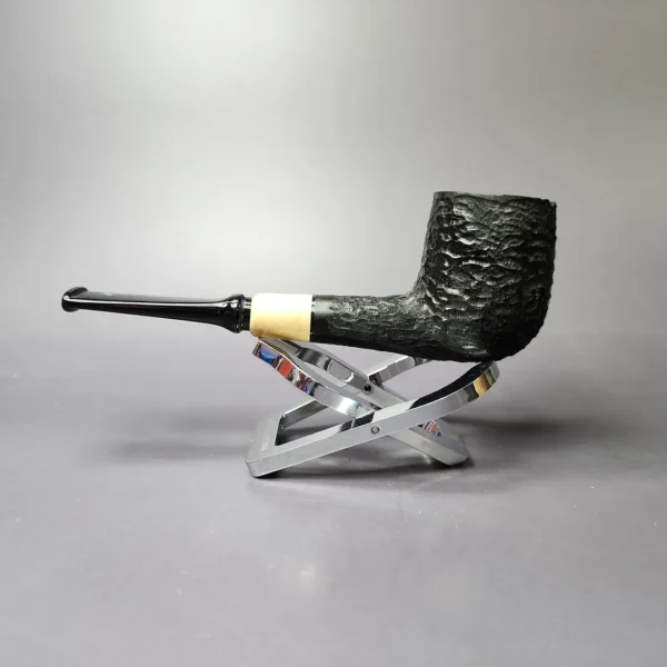 MBSD Briars by Piero Vitale Rusticated Billiard w/ Boxwood Briar Pipe, New - Image 4