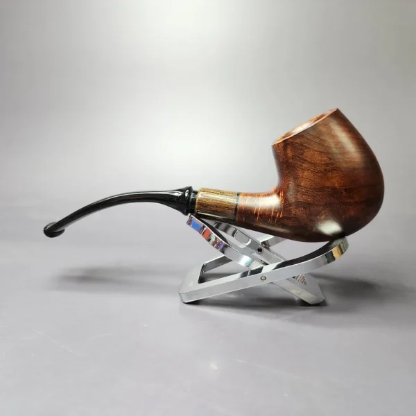 MBSD Briars by Piero Vitale Smooth Brandy w/ Zebrawood Briar Pipe, New - Image 4