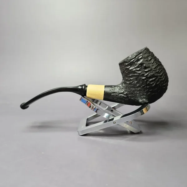 MBSD Briars by Piero Vitale Rusticated Brandy w/ Olivewood Briar Pipe, New - Image 4