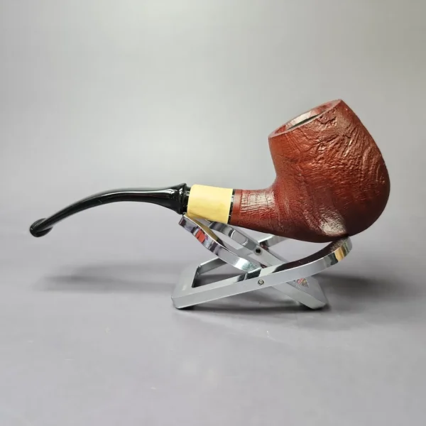 MBSD Briars by Piero Vitale Sandblasted Brandy w/ Olivewood Briar Pipe, New - Image 4